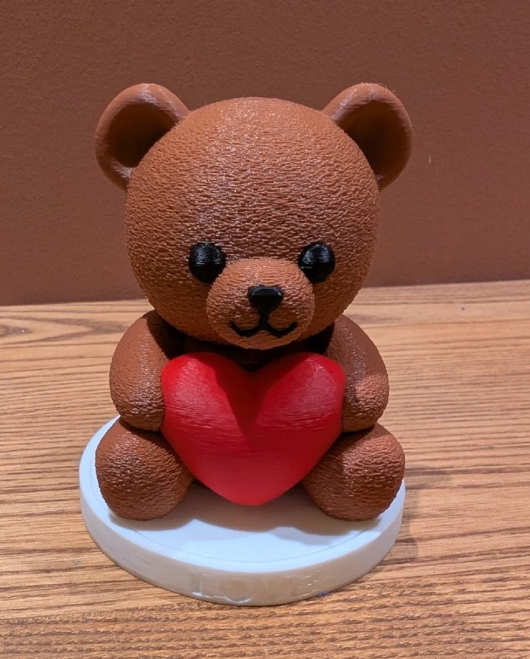 Kahverengi Ayıcık Kalp Figürlü 10cm - Görsel 2