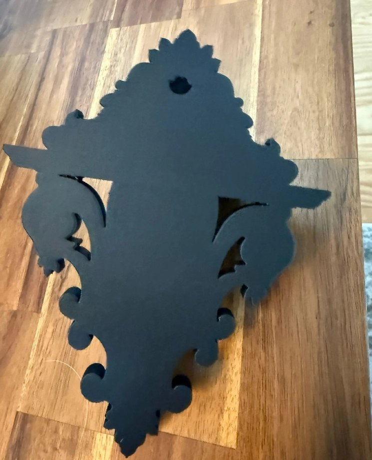 Kafatası Detaylı Siyah Dekoratif Raf 20cm - Görsel 3