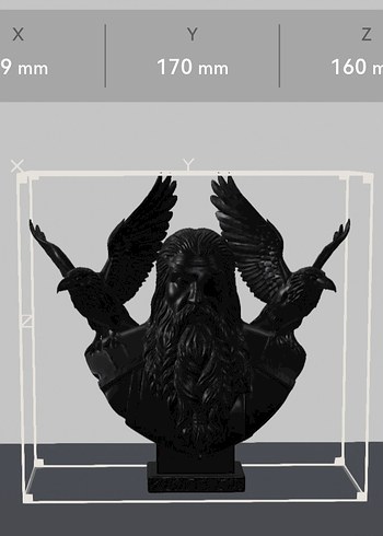 Kara Renkli Viking Figür Büstü - Görsel 3