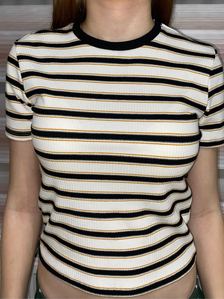 LC Waikiki S Beden Çizgili Fitilli Tişört - Görsel 2