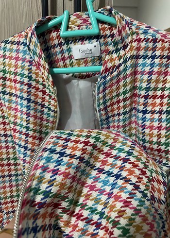 Zara Renkli Midi Boy Fermuarlı Ceket