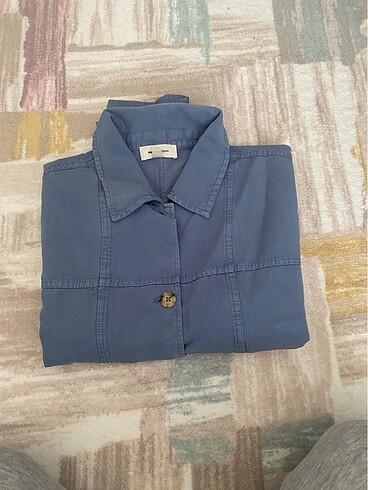 m Beden mavi Renk mavi kot ceket kısa crop boyunda düğmeleri sağlamdır