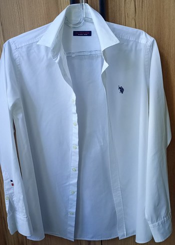 U.S Polo Assn. Erkek Beyaz Pamuklu Orijinal US Polo Uzun Kollu Gömlek