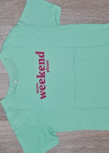 Yeşil Tişört Kısa Kollu Baskılı - Görsel 3