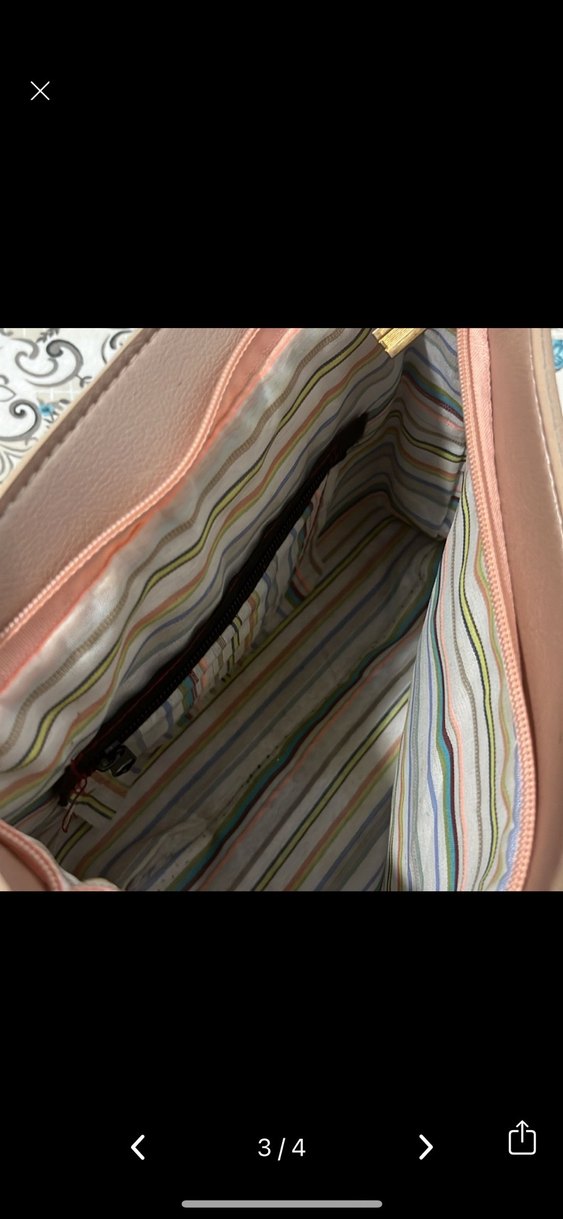 Bej Deri Kadın Çanta Fiyonklu - Görsel 3