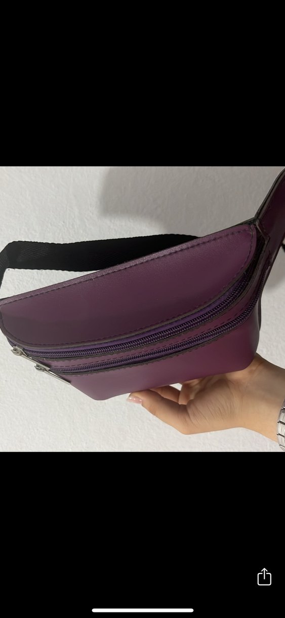 Mor Deri Fermuarlı Kadın Clutch Cüzdan - Görsel 3