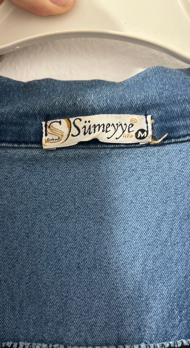 Düğmeli Mini Mavi Kot Ceket - Görsel 3