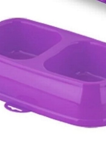 2 li Mor Kedi Mama Kabı ve tırmalama tahtası - Görsel 2