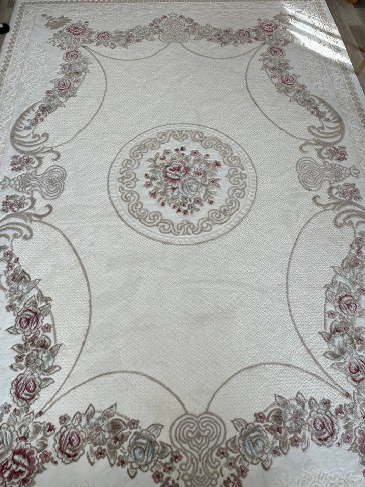 Nakışlı Beyaz Klasik Milas  Halı - Görsel 4