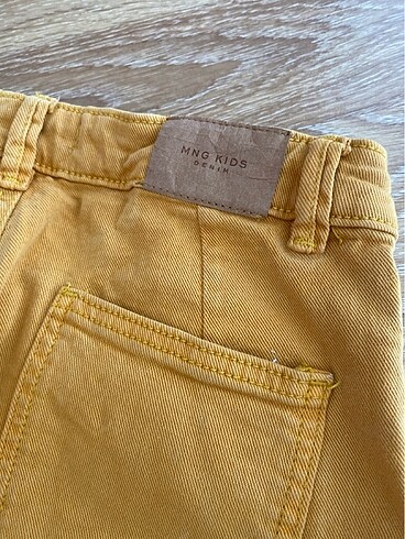 13-14 Yaş Beden sarı Renk Mango hardal sarısı wide leg jean