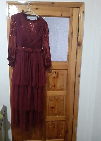 42 Beden bordo Renk Abiye