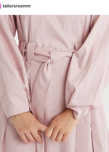 Pembe uzun elbise tailors room