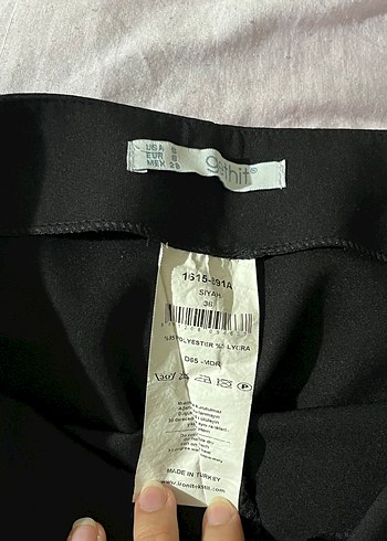 Siyah ispanyol Paça Kumaş Pantolon - Görsel 3