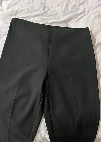 Siyah ispanyol Paça Kumaş Pantolon - Görsel 2