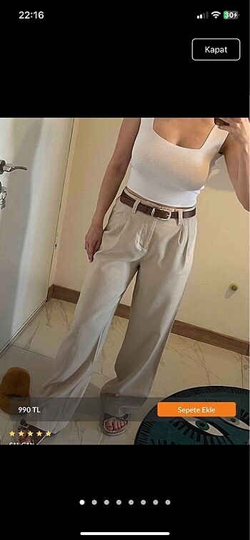 Stradivarius keten pantolon