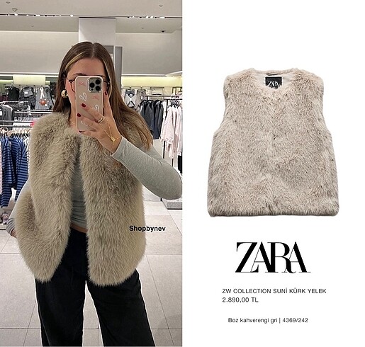 Zara kürk yelek