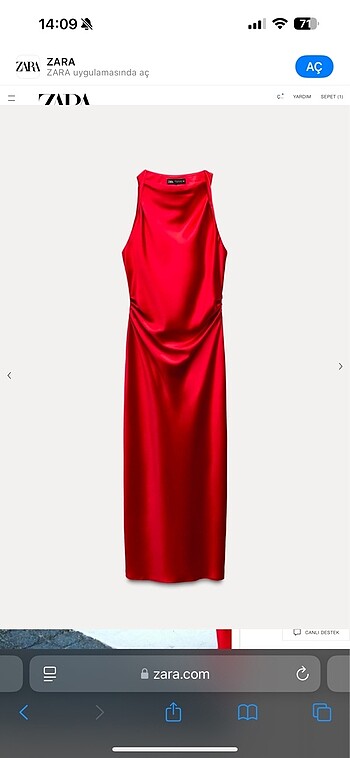 Zara Saten midi elbise