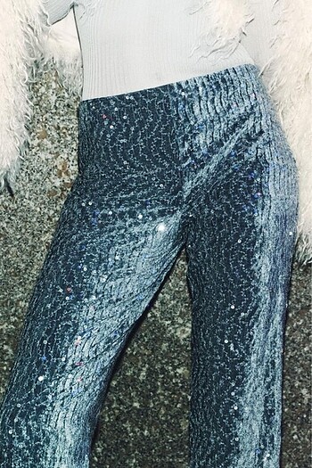 Zara Zara pullu kadife pantolon