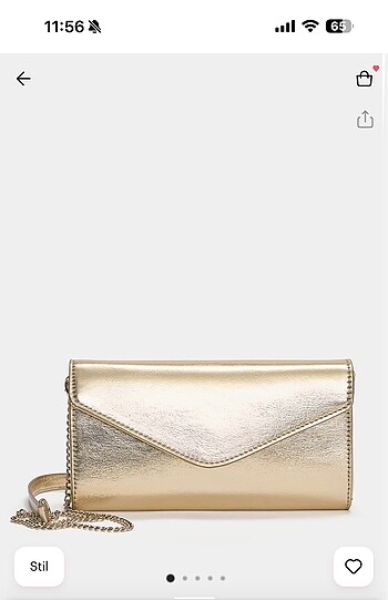 Pull and Bear Metalik gold çanta