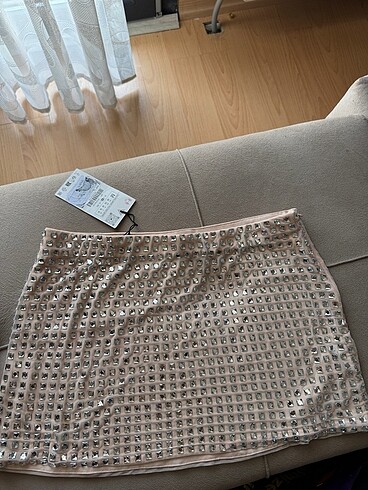 Zara parlak taşlı tül etek