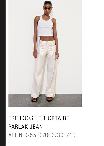 40 Beden Zara metalik parlak jean