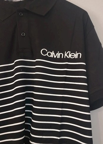 Calvin Klein Siyah Çizgili Polo Tişört