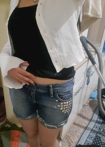 mini kot şort - Görsel 7