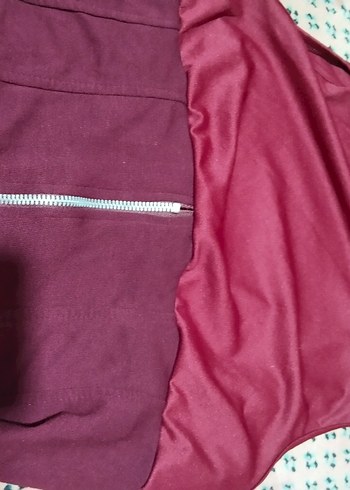 m Beden Bordo Fermuarlı Kadın Sweatshirt