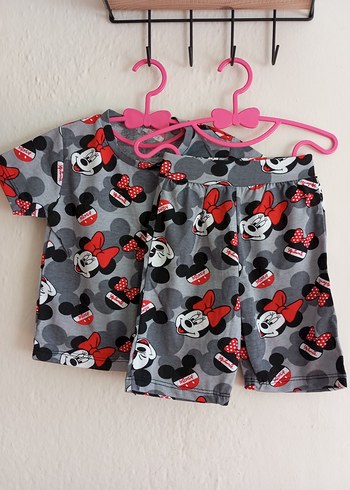 Gri Baskılı Mickey Mouse Çocuk Takımı