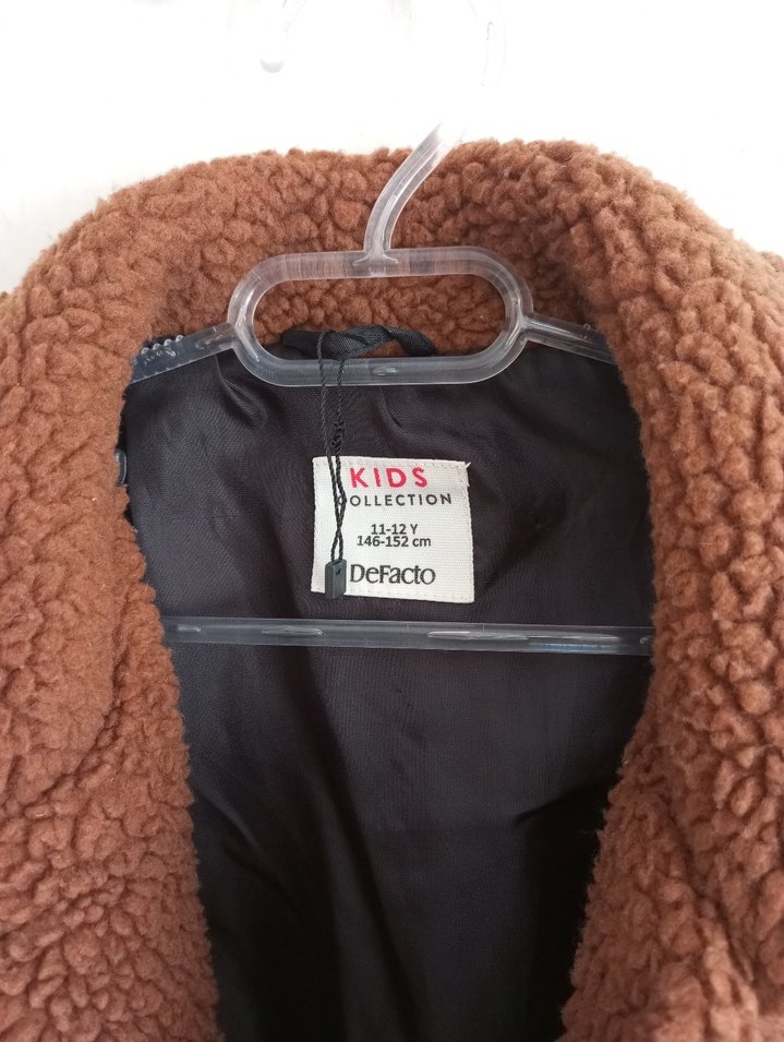 Düğmeli Kahverengi unısex çocuk kaban - Görsel 3