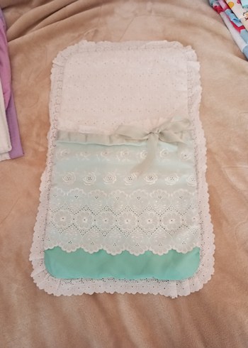 Nakışlı Pastel Beyaz Bebek Uyku Örtüsü - Görsel 2