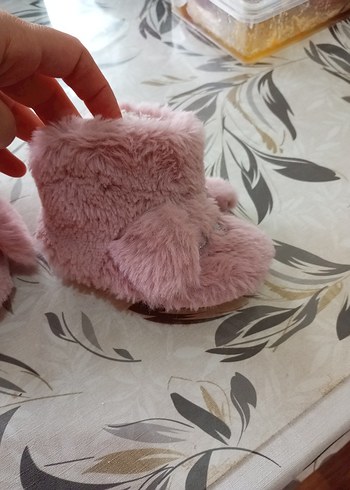 Kız Çocuk Pembe Kürklü Sıcak tutan ev ayakkabısı - Görsel 3
