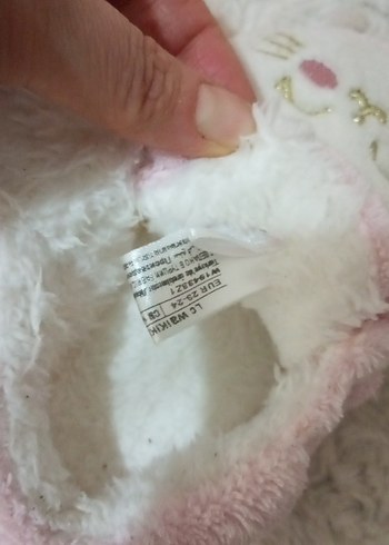 Kız Çocuk Pembe Kürklü Nakışlı Ev ayakkabısı - Görsel 3