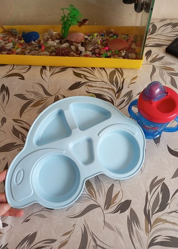 Mavi Bebek Biberonu ve Bölmeli Tabak - Görsel 6