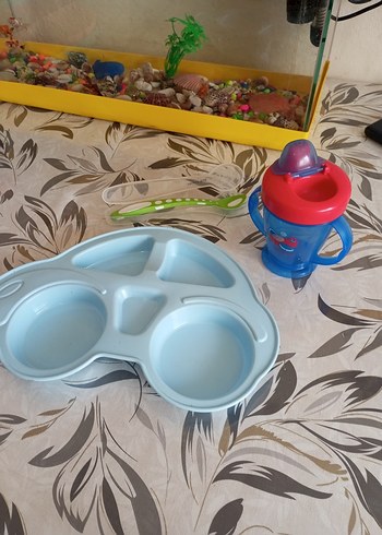 Mavi Bebek Biberonu ve Bölmeli Tabak - Görsel 10