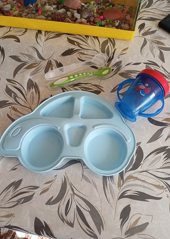 Mavi Bebek Biberonu ve Bölmeli Tabak - Görsel 11