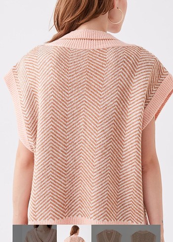 V Yaka Bej Kısa Triko Süveter - Görsel 6