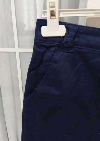 Lacivert Kemerli Midi Etek - Görsel 2