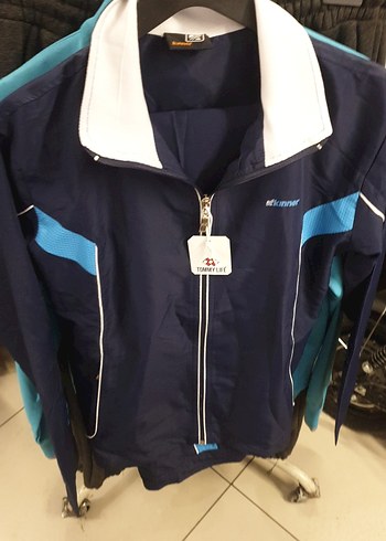 Diğer Kadın Mavi Parlak Kısa Fermuarlı Ceket