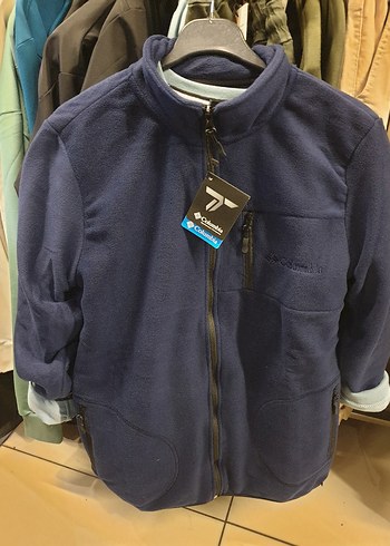 l Beden Erkek Mavi Fermuarlı Street Wear Polar