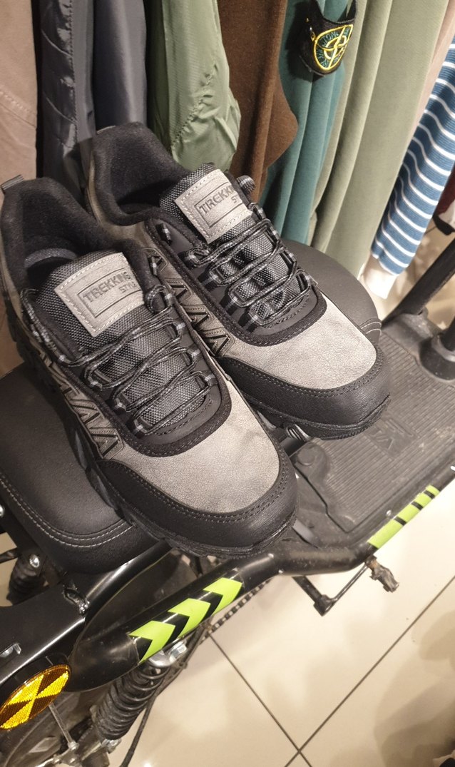 Gri Biker Erkek Outdoor Ayakkabı Velcro - Görsel 2