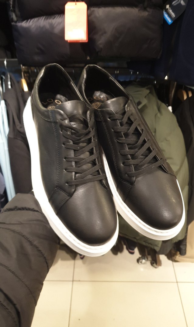 Siyah Deri Bağcıklı Erkek Günlük Ayakkabı - Görsel 2