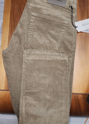 Bej Kadife Düğmeli Erkek Pantolon - Görsel 2