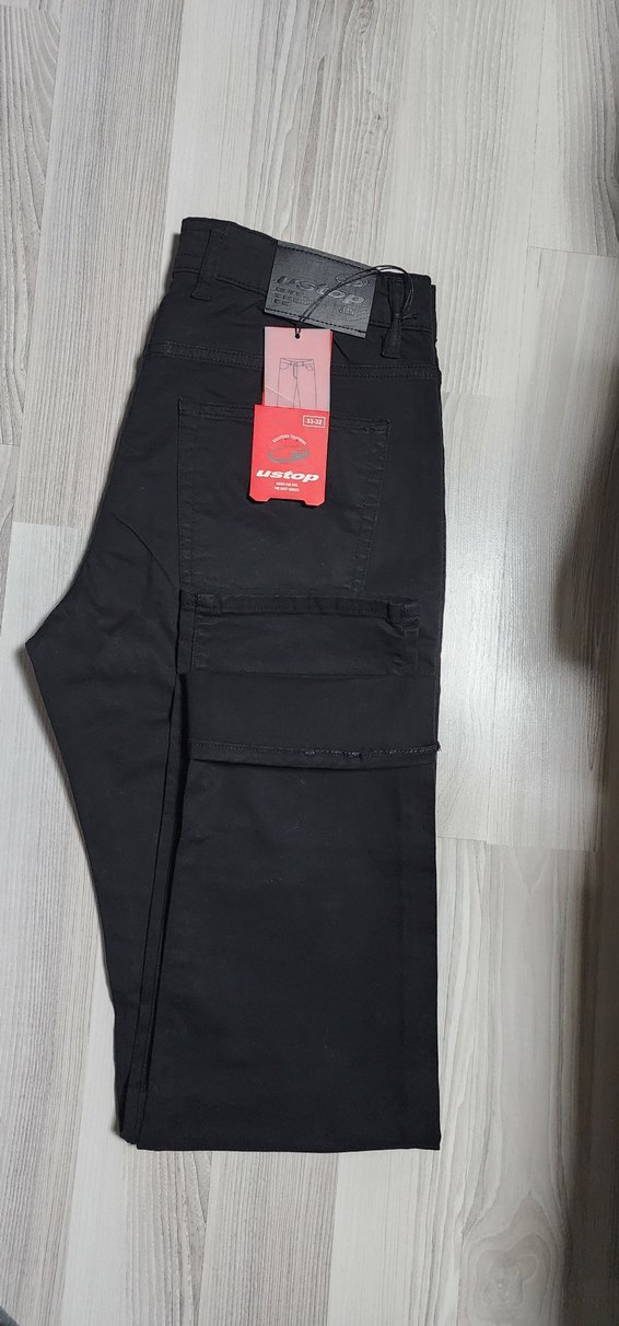 USTOP Siyah Regular Fit Mini Erkek Kot Pantolon - Görsel 3