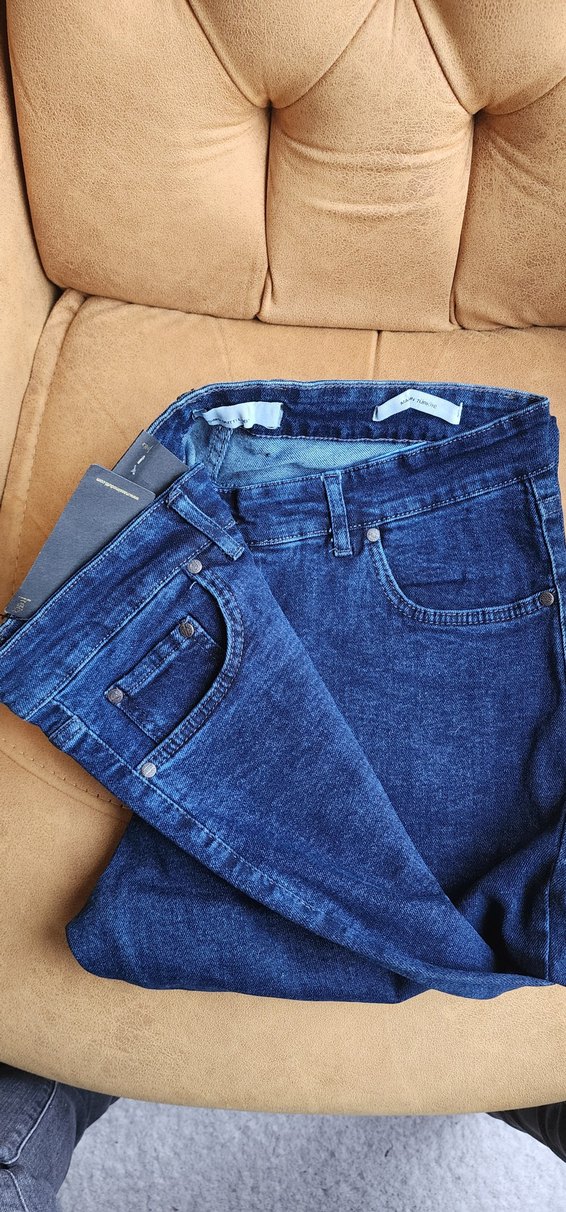 Düğmeli Lacivert Regular Fit Erkek Kot Pantolon - Görsel 2