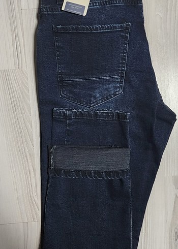 LUFIAN Erkek Koyu Mavi Denim Jean 32/32 - Görsel 3