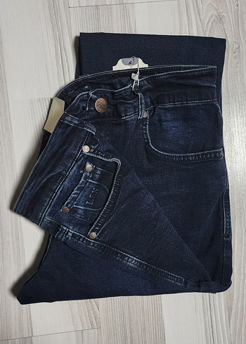 LUFIAN Erkek Koyu Mavi Denim Jean 32/32 - Görsel 2