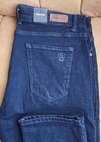 Navy Parlak Kadın Denim Jean - Görsel 3