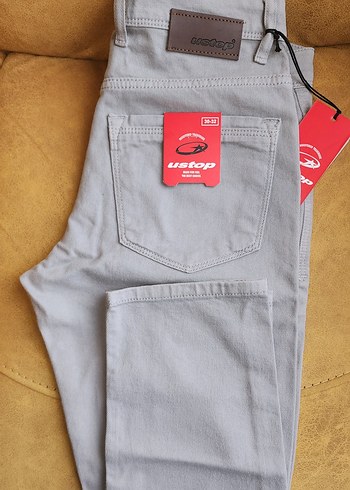 Gri Regular Fit Denim USTOP Erkek Pantolon - Görsel 3