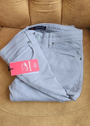 Gri Regular Fit Denim USTOP Erkek Pantolon - Görsel 2